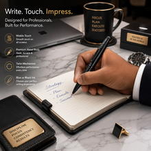 Ballpen Bazaar Stylus Matt Black Colour Body with Glossy Black Designer Shape Clip Twist Mechanism Ball Pen | Blue Ink | Premium Metal Touchscreen Stylus Pen | 1 Pen + 1 Free Refill