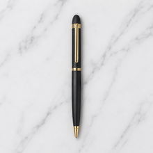 Ballpen Bazaar Set of 2 Metal Twist Ball Pens – Matt Black & Matt Green Body with Glossy Gold Clip | Blue Ink | 2 Pens + 2 Free Refills