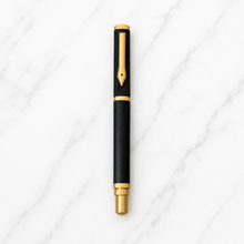 Ball Pen Bazaar Matt Black Triangle Shape Roller Ball Pen with Gold Clip | Openable Mechanism | Blue Ink | 1 Pen + 1 Refill Free