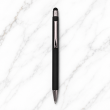 Ballpen Bazaar Stylus Matt Black Ball Pen with Silver Clip | Click Mechanism Blue Ink Pen | Touchscreen Stylus Pen for Office, School & Business Use | 1 Pc