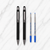 Ballpen Bazaar Set of 02 Stylus Matt Black Ball Pen with Silver Clip Click Mechanism Blue Ink | 2 Free Cross Type Refills | Metal Executive Pens