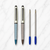 Ballpen Bazaar Set of 2 Premium Twist Ball Pens | Matt Pearl White Body with Blue & Brown Grid Dual Colour Design | Blue & Brown Clips | Blue Ink | Includes 2 Free Cross Type Refills