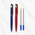 Ballpen Bazaar Set of 2 Metallic Glossy Red & Blue Twist Ball Pens with Gold Clip | Blue Ink | Includes 2 Free Cross Type Refills