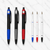 Ballpen Bazaar Set of 3 Metal Ball Pens Matte Black Body with Blue, Gray & Red Design | Click Mechanism | Blue Ink | Premium Office & Executive Writing Pens | Includes 3 Refills