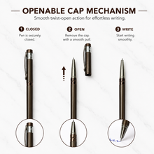 Ballpen Bazaar Metallic Glossy Coffee Colour Ball Pen with Coffee Cap | Openable Mechanism | Smooth Blue Ink | 1 Pc