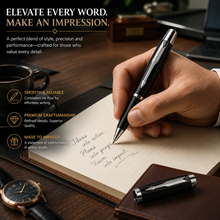 Ballpen Bazaar Set of 2 Metallic & Matte Black Twist Ball Pens with Free Cross Type Refills | Blue Ink | Premium Metal Executive Pens