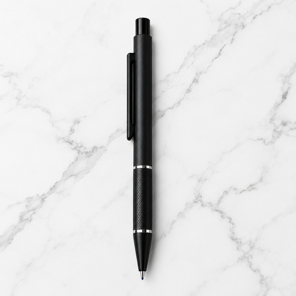 Ballpen Bazaar Set of 2 Metal Ball Pens | Matt Black & Matt Gray Body with Black Clip | Click Mechanism | Blue Ink | Includes 2 Free Plastic Jotter Blue Refills | Premium Office, Executive & Gift Pens