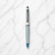 Ballpen Bazaar Matt Pearl White & Blue Grid Design Ball Pen with Glossy Brown Clip | Twist Mechanism | Smooth Blue Ink | Premium Metal Writing Pen | 1 Pc