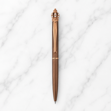 Ballpen Bazaar Matt Brown Ball Pen with Glossy Brown Clip & Brown Crown Top | Twist Mechanism | Smooth Blue Ink Writing Pen | Premium Executive Gift Pen | 1 Piece