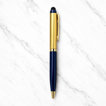 Ballpen Bazaar Stylus Set of 2 Mini Metal Ball Pens – Metallic Glossy Gold & Red and Gold & Blue Dual Colour Body with Gold Clip, Twist Mechanism, Blue Ink, 2 Free Mini VT Refills