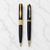 Set of 2 Premium Matt Black Gold Twist Metal Ball Pens | Blue Ink | 2 Free Blue Refills | Executive Gift Pens