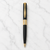 Ballpen Bazaar Matt Black Metal Ball Pen with Gold Design & Gold Clip | Twist Mechanism | Blue Ink | 1 Pen + 1 Free Refill