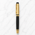 Ballpen Bazaar Metallic Glossy Black Roller Ball Pen with Designer Gold Cap & Clip | Openable | Blue Ink | 1 Pen + 1 Free Refill