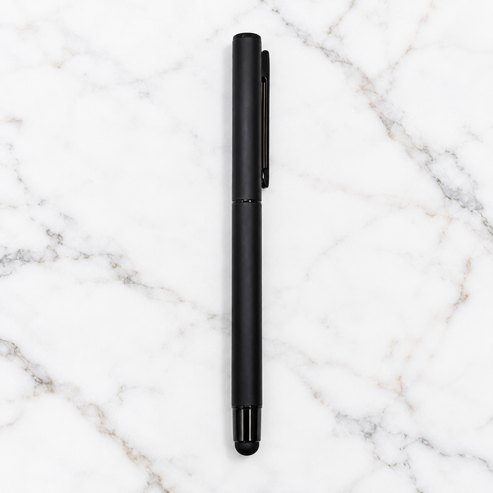 Ballpen Bazaar Stylus Matt Black Metal Ball Pen with Stylus Tip, Blue Ink, Openable Mechanism, 1 Free Refill