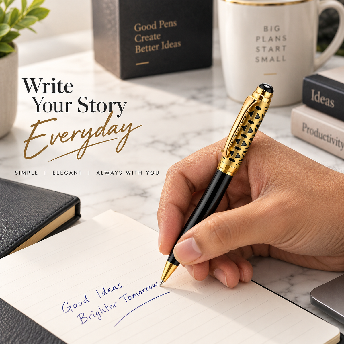 Glossy Black & Gold Dual Colour Twist Ball Pen product view 4