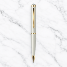 Ballpen Bazaar Matt Gray Metal Ball Pen with Gold Clip | Twist Mechanism | Black Ink | Premium Executive Gift Pen | 1 Pen with Free Refill