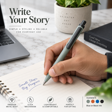 Ballpen Bazaar Matt Gray Metal Ball Pen with Black Clip Click Mechanism Black Ink | Premium Executive Pen | 1 Pen + 1 Free Refill