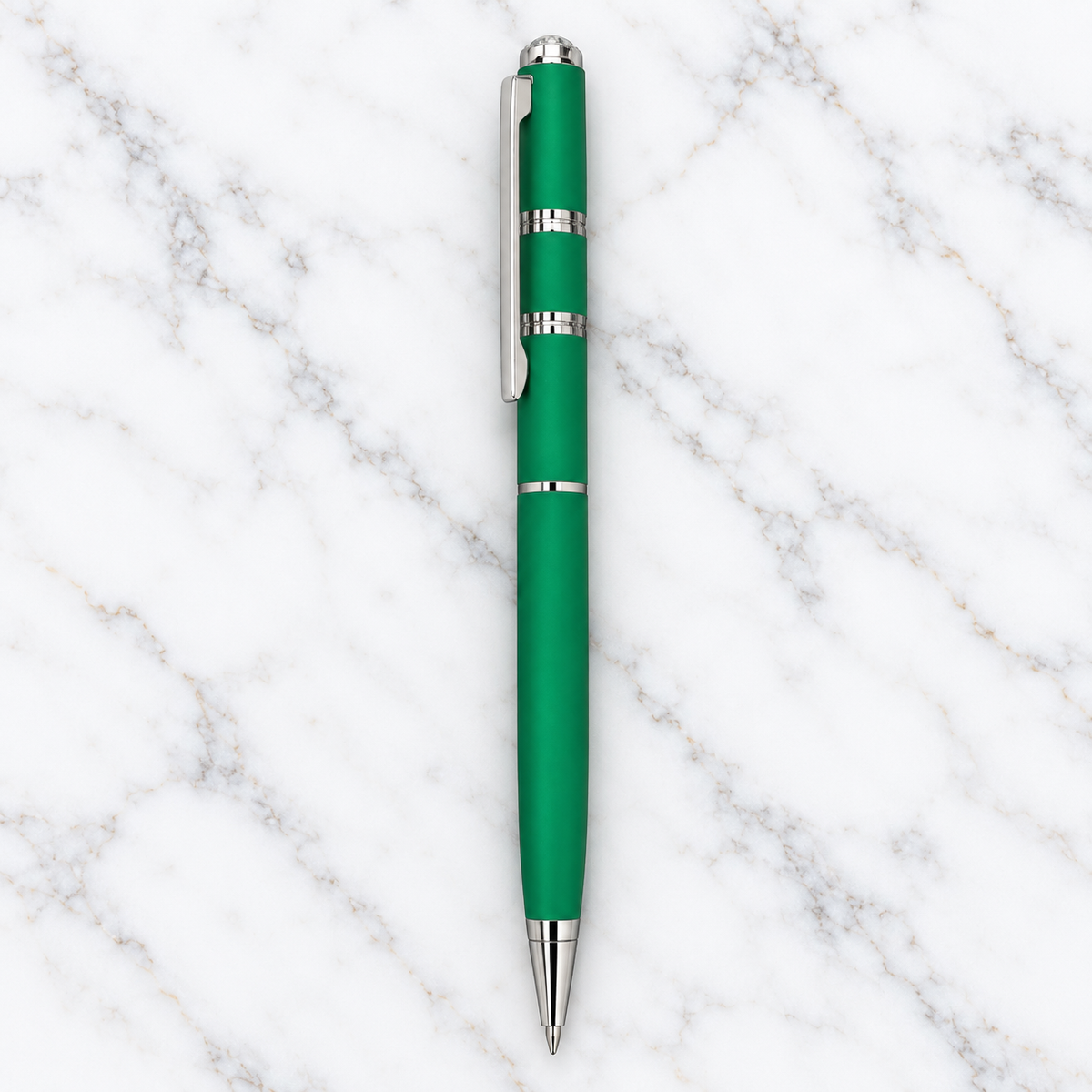 Set of 4 Premium Twist Metal Ball Pens – Blue Ink + 4 Refills product view 2