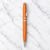 Ballpen Bazaar Matt Finish Orange Colour Body with Silver Colour Double Ring Design & Silver Colour Clip Twist Mechanism Ball Pen | Blue Ink | 1 Pen + 1 Free Refill