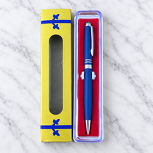 Ballpen Bazaar Matt Finish Blue Colour Body with Silver Colour Double Ring Design & Silver Colour Clip Twist Mechanism Ball Pen | Black Ink | 1 Pen with 1 Free Refill