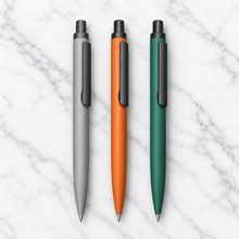 Ballpen Bazaar Set of 3 Click Mechanism Metal Ball Pens – Matt Gray, Matt Light Brown & Matt Green with Black Clip | Blue Ink | 3 Free Refills | Premium Gift Pens
