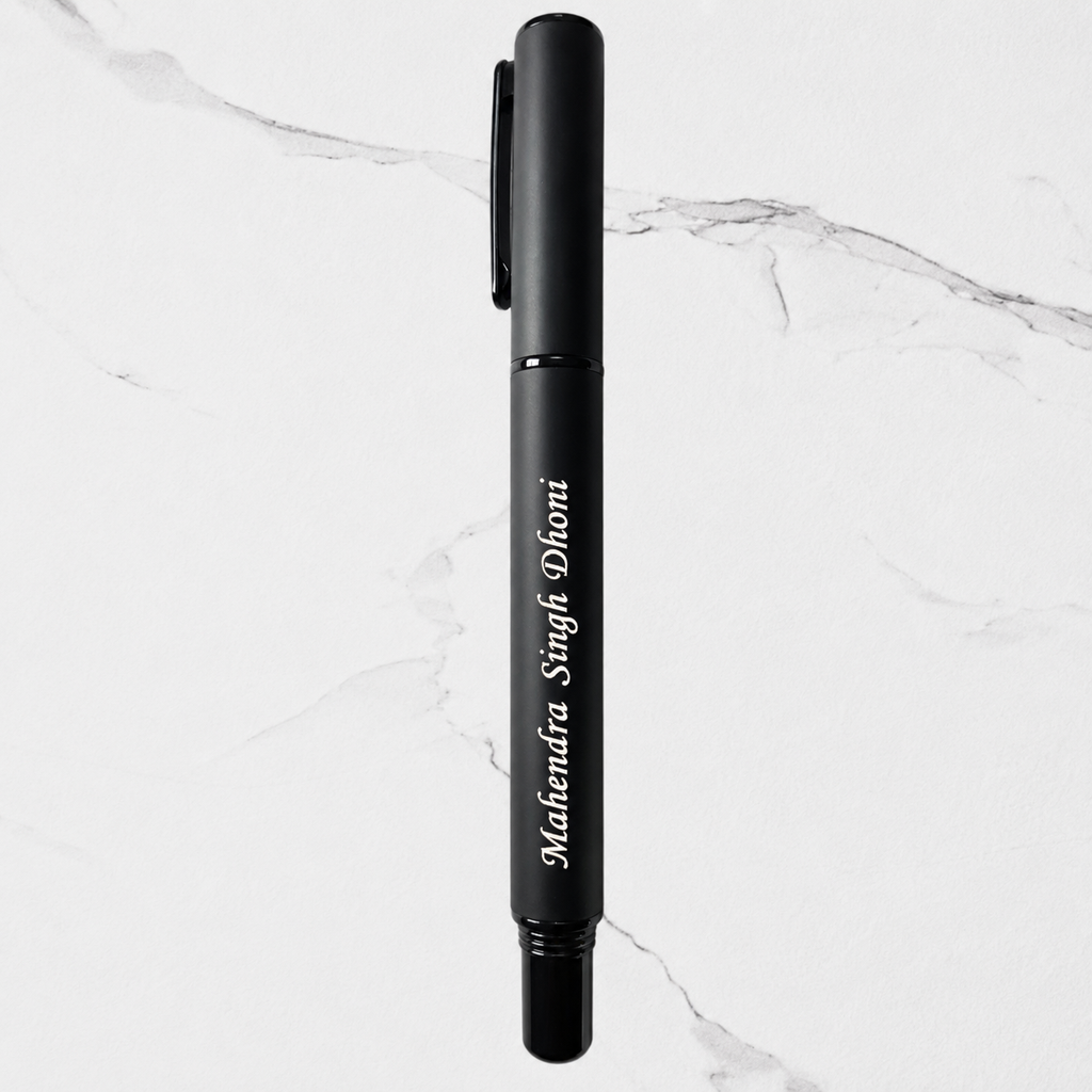 Ballpen Bazaar Tricky Jotter Matt Full Black Ball Pen with Black Cap | Press Click Mechanism | Black Ink | 1 Pen + 1 Extra Refill