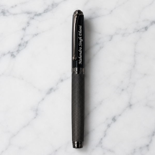 Ballpen Bazaar Metallic Glossy Gunmetal Colour Ball Pen with Black Cap & Gunmetal Clip | Openable Metal Ball Pen | Blue Ink | 1 Pen + 1 Free Refill