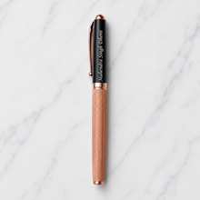 Ballpen Bazaar Metallic Glossy Rose Gold Ball Pen with Black Cap & Rose Gold Clip | Openable Mechanism | Blue Ink | 1 Pen + 1 Free Refill