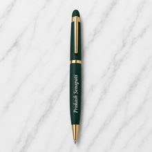 Ballpen Bazaar Matt Green Ball Pen with Gold Clip | Twist Mechanism | Blue Ink | 1 Pen + 1 Free Refill