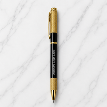 Ball Pen Bazaar Metallic Glossy Black Ball Pen with Textured Glossy Gold Grip & Gold Clip | Twist Mechanism | Blue Ink | 1 Pen + 1 Surprise Ball Pen Free