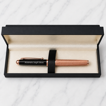 Ballpen Bazaar Metallic Glossy Rose Gold Ball Pen with Black Cap & Rose Gold Clip | Openable Mechanism | Blue Ink | 1 Pen + 1 Free Refill