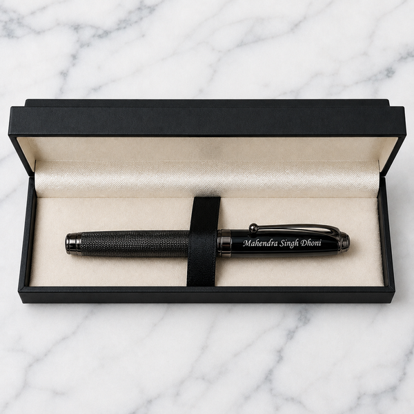 Ballpen Bazaar Metallic Glossy Gunmetal Colour Ball Pen with Black Cap & Gunmetal Clip | Openable Metal Ball Pen | Blue Ink | 1 Pen + 1 Free Refill