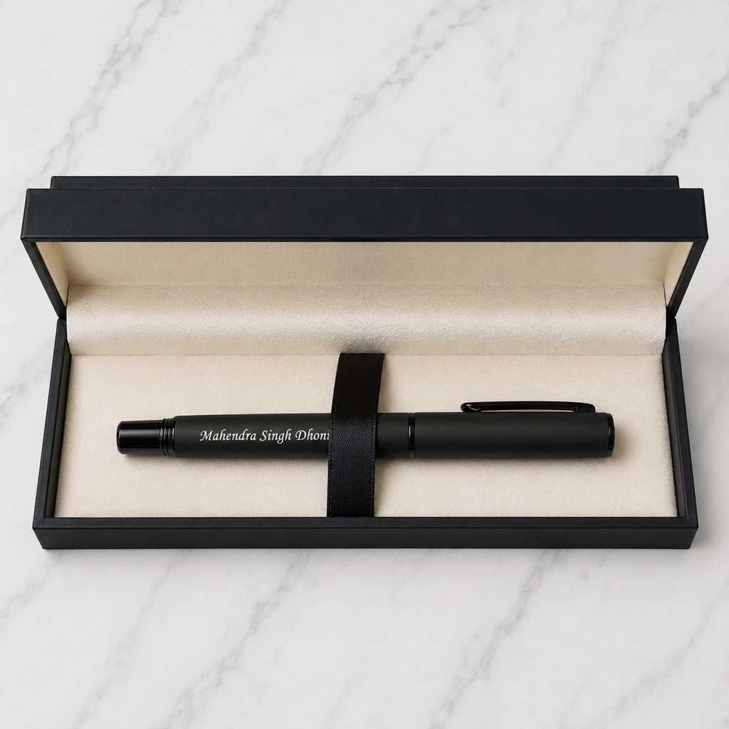 Ballpen Bazaar Tricky Jotter Matt Full Black Ball Pen with Black Cap | Press Click Mechanism | Black Ink | 1 Pen + 1 Extra Refill