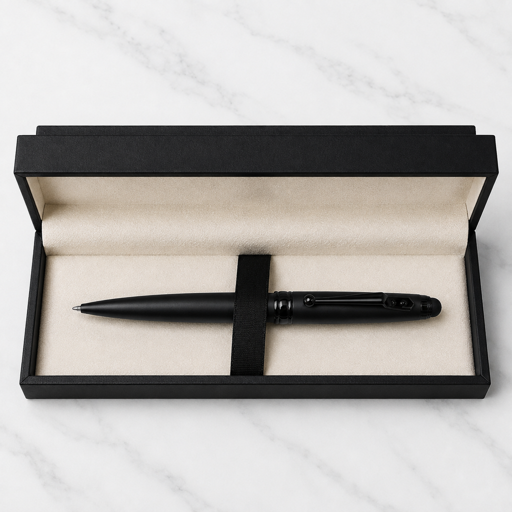 Ball Pen Bazaar Stylus Matt Black Ball Pen with Glossy Black Designer Clip | Twist Mechanism | Blue Ink | Buy 1 Get 1 Surprise Ball Pen Free