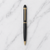 Ballpen Bazaar Matt Black Colour Body with Glossy Gold Colour Clip Twist Mechanism Ball Pen | Blue Ink | Premium Metal Writing Pen | 1 Ball Pen + 1 Extra Free Refill