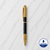 Ball Pen Bazaar Metallic Glossy Black Ball Pen with Textured Glossy Gold Grip & Gold Clip | Twist Mechanism | Blue Ink | 1 Pen + 1 Surprise Ball Pen Free