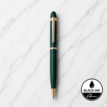 Ball Pen Bazaar Matt Green Ball Pen with Glossy Gold Clip | Twist Mechanism | Black Ink | 1 Pen + 1 Surprise Ball Pen Free