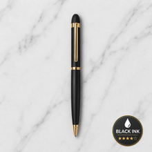 Ball Pen Bazaar Matt Black Ball Pen with Glossy Gold Clip | Twist Mechanism | Black Ink | 1 Pen + 1 Surprise Ball Pen Free