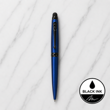 Ball Pen Bazaar Stylus Matt Blue Ball Pen with Glossy Black Designer Clip | Twist Mechanism | Black Ink | 1 Pen + 1 Surprise Ball Pen Free