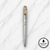 Metallic Glossy Silver Ball Pen with Silver Cap & Gold Ashoka Emblem Clip | Openable Mechanism | Black Ink | Premium Metal Writing Pen | 1 Pen + 1 Extra Refill