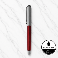Metallic Glossy Red Ball Pen with Silver Cap | Openable Mechanism | Black Ink | Premium Metal Pen | 1 Pen with 1 Extra Refill