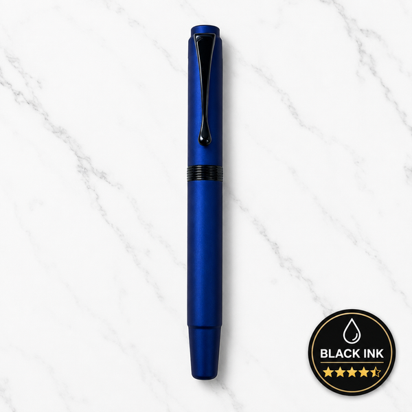 Ballpen Bazaar Matt Blue Ball Pen with Blue Cap & Glossy Blue Clip | Openable Metal Pen | Black Ink | 1 Pen with 1 Extra Refill | Premium Writing Pen