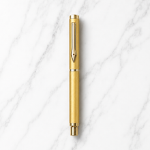 Ball Pen Bazaar Metallic Glossy Gold Triangle Roller Ball Pen | Openable Cap | Black Ink | 1 Pen + 1 Free Refill