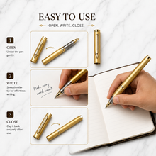 Ball Pen Bazaar Metallic Glossy Gold Triangle Roller Ball Pen | Openable Cap | Black Ink | 1 Pen + 1 Free Refill