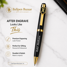 Ballpen Bazaar Matte Black Ball Pen with Gold Advocate Logo Clip | Twist Mechanism | Blue Ink | Premium Metal Pen | 1 Pen with 1 Extra Blue Refill