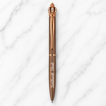 Ballpen Bazaar Matt Brown Ball Pen with Brown Clip & Diamond Crown Top | Twist Mechanism | Blue Ink | Premium Metal Pen | 1 Pen with 1 Free Blue Refill