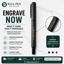 Ballpen Bazaar Fellowship Tricky Jotter Matt Full Black Ball Pen with Black Cap | Press Click Mechanism | Blue Ink | 1 Pen + 1 Extra Refill