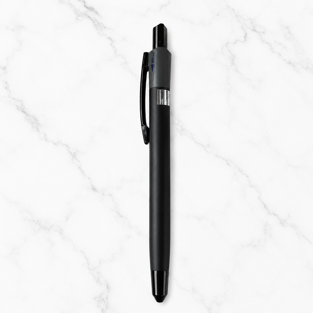 Ballpen Bazaar 3 in 1 Multi Ink Ball Pen | Matt Black Body & Black Clip | Click Mechanism | Blue Black Red Ink | Premium Metal Writing Pen