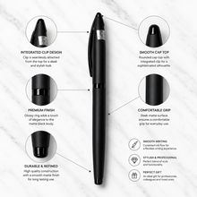 Ballpen Bazaar Matt Black Metal Ball Pen with Matt Black Cap | Openable Cap Mechanism | Blue Ink | 1 Free Refill | Executive Writing Pen | 1 Pc