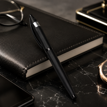 Ballpen Bazaar Matt Black Metal Ball Pen with Matt Black Cap | Openable Cap Mechanism | Blue Ink | 1 Free Refill | Executive Writing Pen | 1 Pc